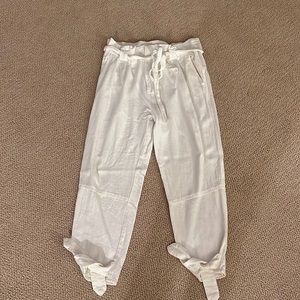 White Linen Pants - Size Medium